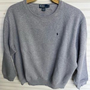 Polo by Ralph Lauren, XL Men's Grey Crew Neck Sweatshirt, Long sleeve
